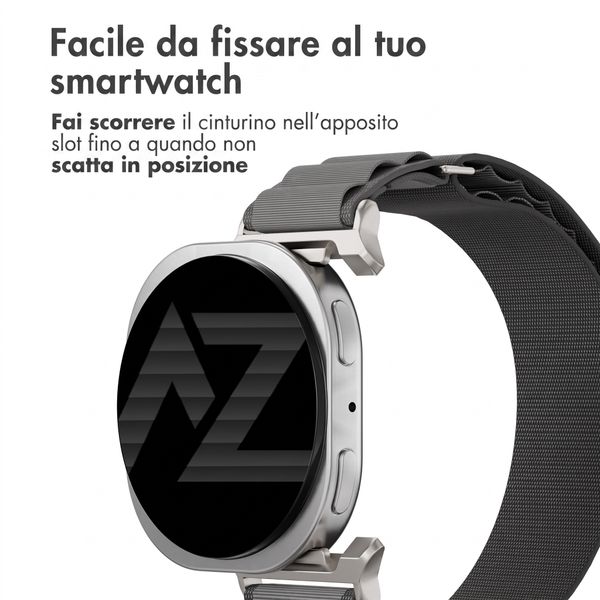 Accezz Cinturino in nylon Alpine Samsung Galaxy Watch 9 (40/44mm) / Watch 8 (40/44mm) / Classic (46mm) - Dark Grey