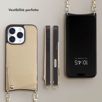 Selencia Cover per telefono Nova con cordino e portacarte Apple iPhone 16 Pro - Beige