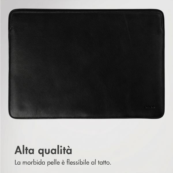 Accezz Cover in pelle per Apple MacBook 15 pollici - Laptopsleeve - Nera