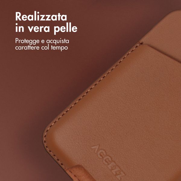 Accezz Portacarte in pelle - Compatibile con MagSafe e Qi2 - Sienna Brown