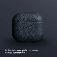 Accezz Cover in vera pelle  Apple Airpods 4 - Blu scuro