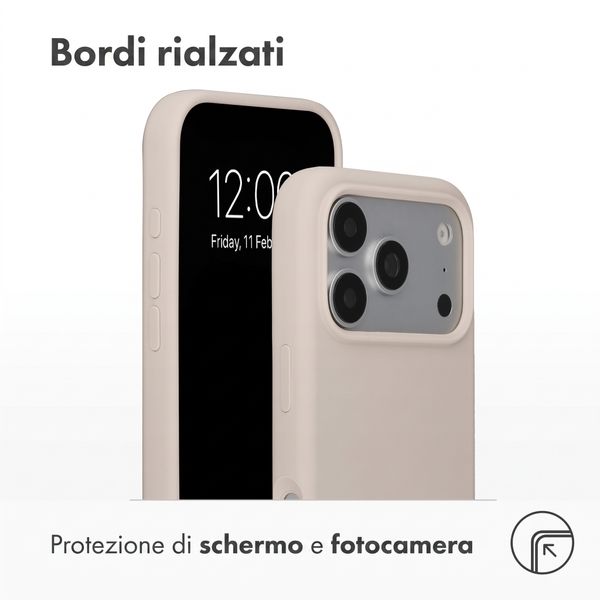 Accezz Cover in silicone liquido con MagSafe Apple iPhone 18 Pro Max / 17 Pro Max - Stone