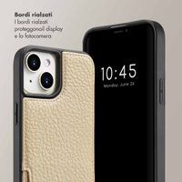 Selencia Cover per telefono Nova con cordino e portacarte Apple iPhone 15 - Beige
