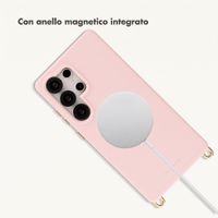 Selencia Cover posteriore Rivièra con MagSafe con ganci rimovibili Samsung Galaxy S25 Ultra - Sorbet Pink