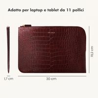 Selencia Cover per laptop / tablet Croco 11 pollici - Burgundy