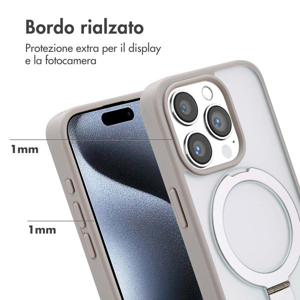 Accezz Cover con anello e supporto con MagSafe Apple iPhone 15 Pro - Grigio