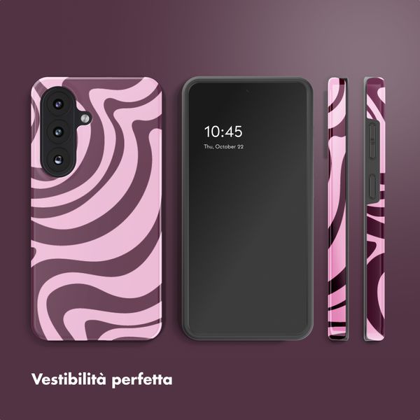 Selencia Cover posteriore Vivid con MagSafe Samsung Galaxy S26 - Wavy Swirl Pink Plum