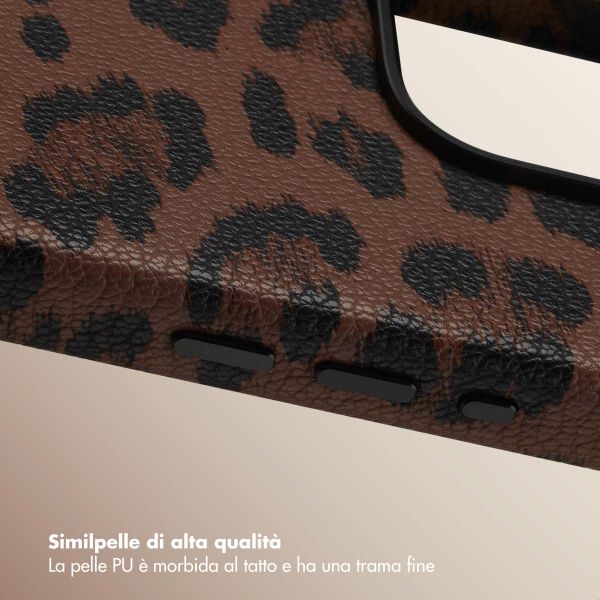 Selencia Cover Sabi Stampa pantera con MagSafe Apple iPhone 16 Pro - Mocha Brown