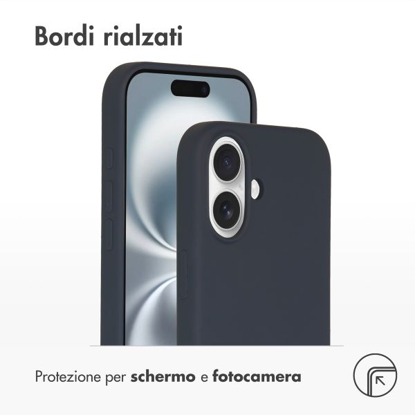 Accezz Cover in silicone liquido con MagSafe Apple iPhone 16 - Blu scuro