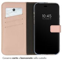 Selencia Cover a libro in vera pelle Apple iPhone 14 Pro Max - Dusty Pink