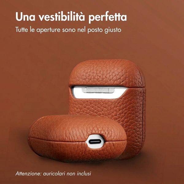 Accezz Cover in vera pelle  Apple Airpods 1 / 2 - Cognac