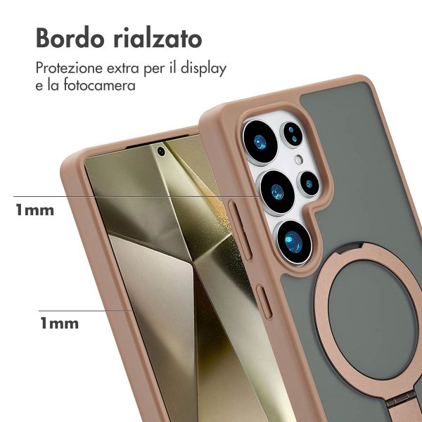 Accezz Cover con anello e supporto con MagSafe Samsung Galaxy S25 Ultra - Marrone