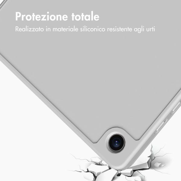 Accezz Cover a libro in silicone Smart Samsung Galaxy Tab A9 Plus - Grigio