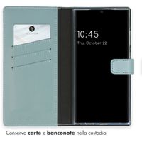 Selencia Cover a libro in vera pelle Samsung Galaxy S24 Ultra - Air Blue