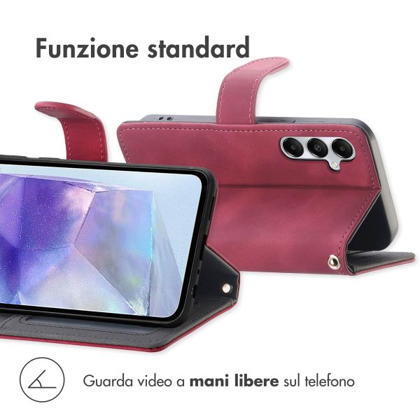 imoshion Cover a libro con Cordino Samsung Galaxy A55 - Rosso