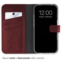 Selencia Cover a libro in vera pelle Apple iPhone 18 Pro / 17 Pro - Burgundy