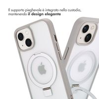 Accezz Cover con anello e supporto con MagSafe Apple iPhone 15 - Grigio