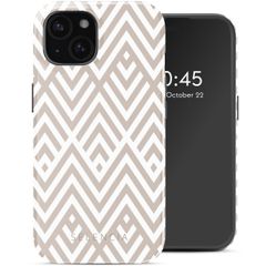 Selencia Cover posteriore Vivid con MagSafe Apple iPhone 15 - Beige Zigzag