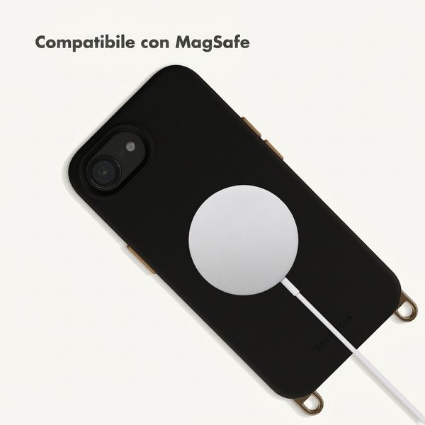Selencia Rivièra MagSafe Backcover met afneembare haakjes Apple iPhone 17e / 16e - Velvet Black