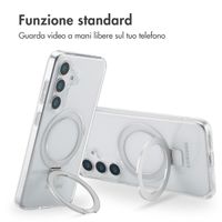 Accezz Cover con anello e supporto con MagSafe Samsung Galaxy S25 - Trasparente