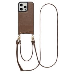 Selencia Cover per telefono Nova con cordino e portacarte Apple iPhone 14 Pro - Mocha Brown