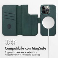 Accezz Cover in pelle 2 in 1 con MagSafe Apple iPhone 15 Pro - Cedar Green