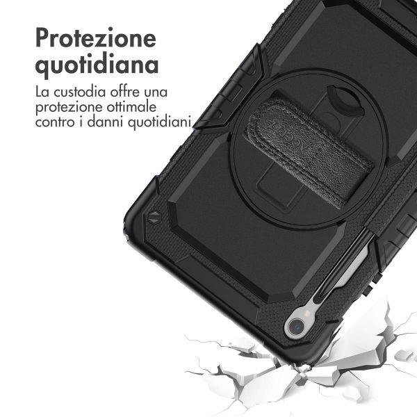 Accezz Cover Posteriore Resistente con tracolla Samsung Galaxy Tab S10 Lite / S9 11 pollici / S10 FE / S9 FE 10.9 pollici - Nero