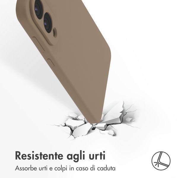 Accezz Cover in silicone liquido con MagSafe Samsung Galaxy S25 Edge - Marrone chiaro