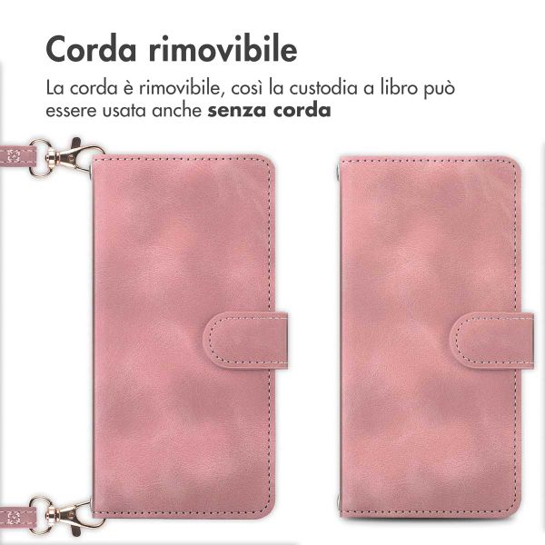imoshion Cover a libro con Cordino Apple iPhone 12 (Pro) - Rosa
