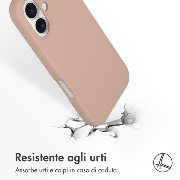 Accezz Cover in silicone liquido con MagSafe Apple iPhone 16 - Rosa