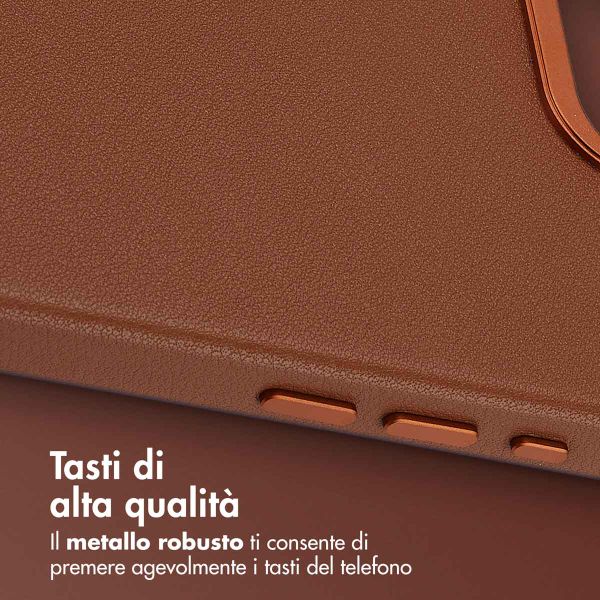 Accezz Cover in Pelle con MagSafe Apple iPhone 17e / 16e - Sienna Brown