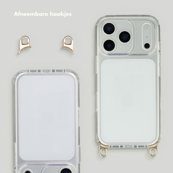 Selencia Cover trasparente con ganci + laccetto da polso Lova Apple iPhone 17 Pro - Arancio