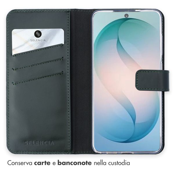 Selencia Cover a libro in vera pelle Samsung Galaxy S26 Ultra - Verde