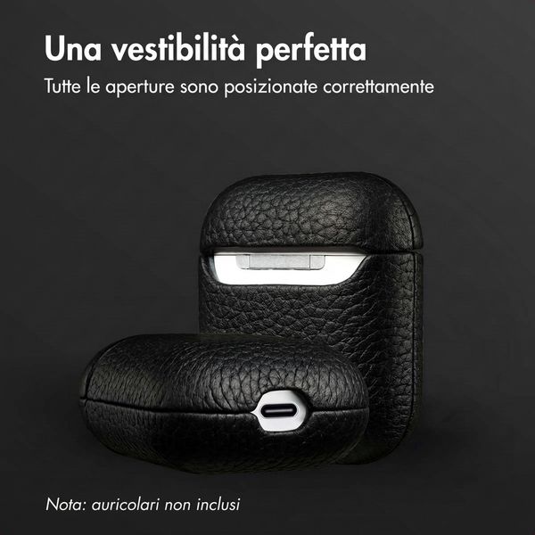 Accezz Cover in vera pelle  Apple Airpods 1 / 2 - Nero