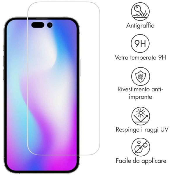 Accezz Vetro temperato, confezione da 2 Apple iPhone 14 Pro