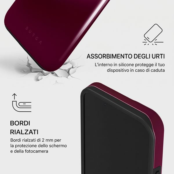 Burga Cover Posteriore Resistente con MagSafe Apple iPhone 13 - Dark Cherry