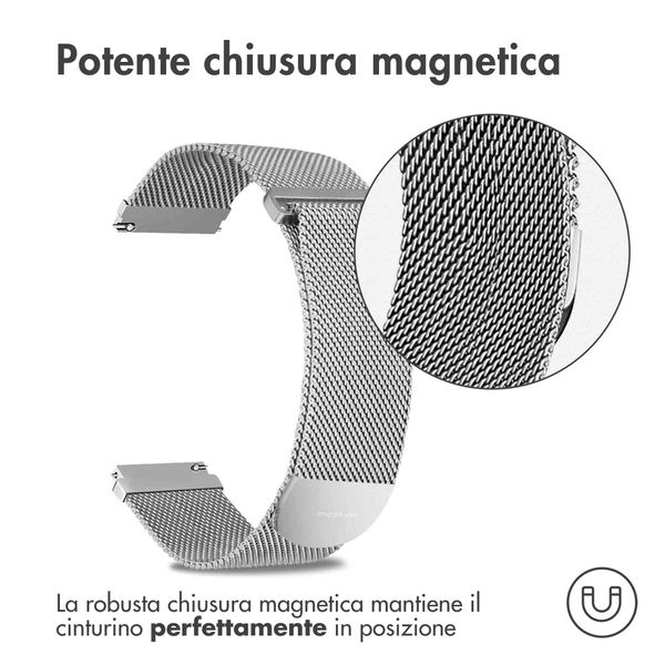 imoshion Cinturino milanese magnetico  - Attacco universale 20 mm - Taglia S - Argento