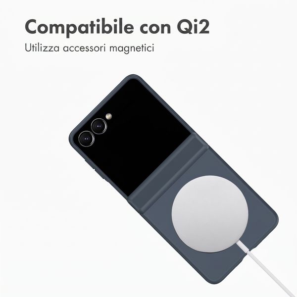 Accezz Color Backcover con MagSafe e supporto ad anello Samsung Galaxy Z Flip 8 - Blu scuro