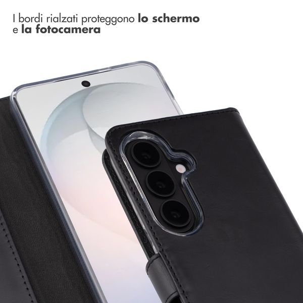 Selencia Cover a libro in vera pelle Samsung Galaxy S26 - Nero