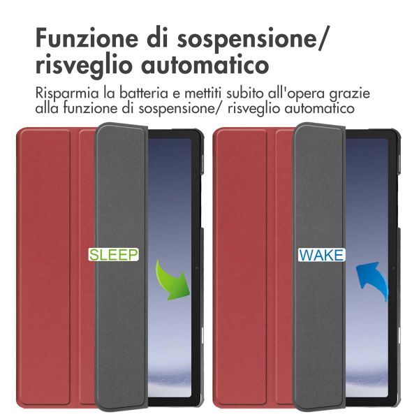 imoshion Cover a libro Trifold Samsung Galaxy Tab A9 Plus - Rosso