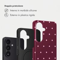 Selencia Cover Posteriore Vivid Samsung Galaxy S26 - Happy Dots Burgundy