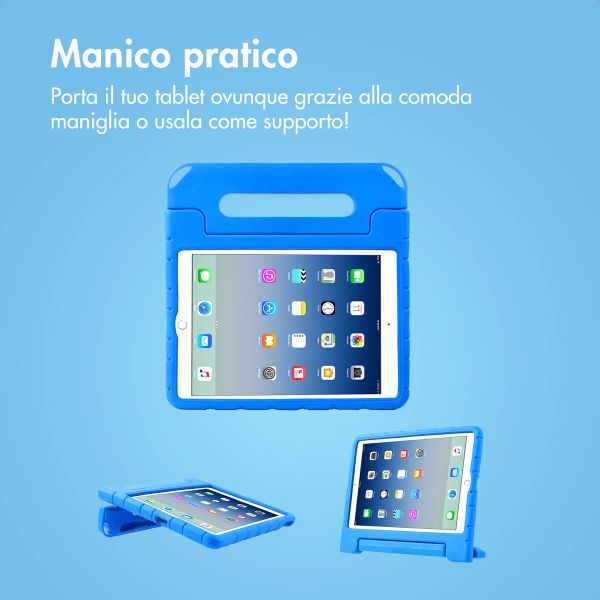 imoshion Cover per tablet a prova di bambino con bambole rimovibili Apple iPad 9 (2021) 10.2 pollici / iPad 8 (2020) 10.2 pollici / iPad 7 (2019) 10.2 pollici - Blu