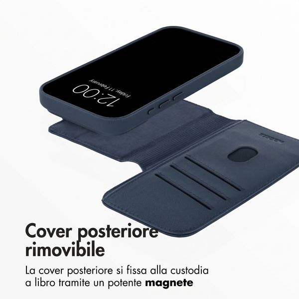 Accezz Cover in pelle 2 in 1 con MagSafe Apple iPhone 18 Pro / 17 Pro - Nightfall Blue