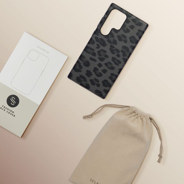 Selencia Cover Sabi Stampa pantera con MagSafe Samsung Galaxy S24 Ultra - Midnight Black