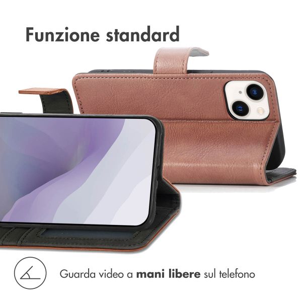 imoshion Cover a libro di Lusso Apple iPhone 14 / 13 - Marrone