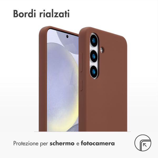 Accezz Cover in silicone liquido con MagSafe Samsung Galaxy S24 Plus - New Tea Brown