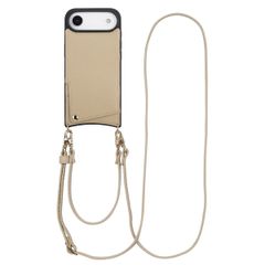 Selencia Cover per telefono Nova con cordino e portacarte Apple iPhone Air - Beige