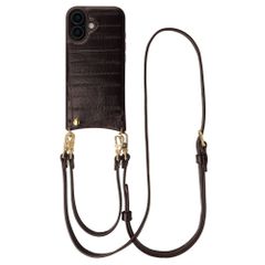 Selencia Nova cover posteriore in vera pelle con portacarte Apple iPhone 16 - Dark Chocolate
