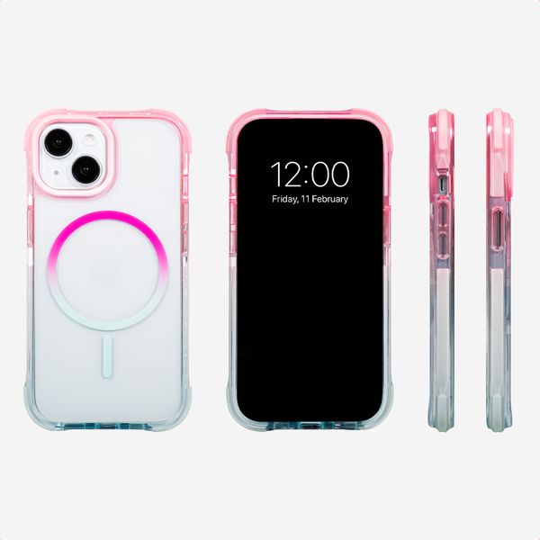 Selencia Cover MagSafe Gradient Apple iPhone 15 - Rosa / Blu