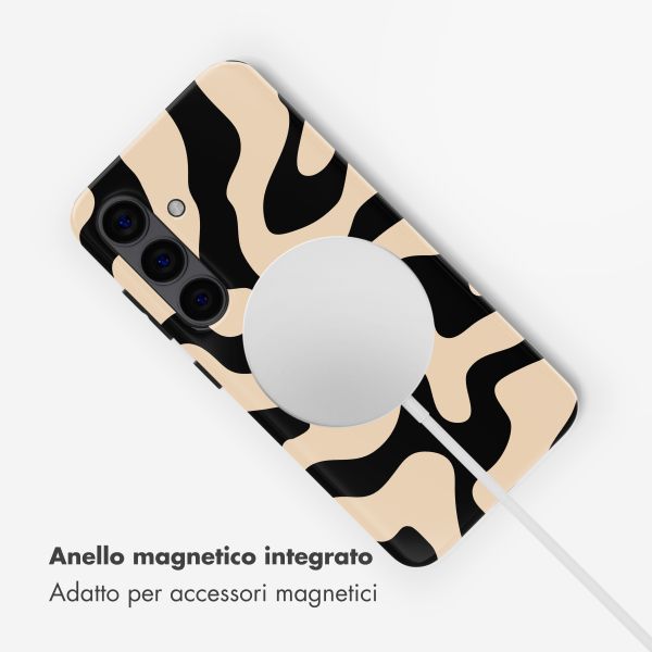 Selencia Cover posteriore Vivid con MagSafe Samsung Galaxy S24 - Art Wave Black